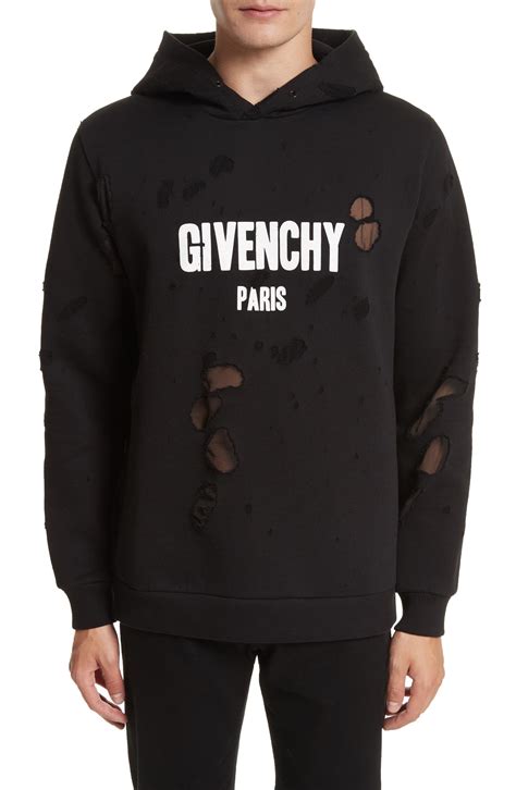 white givenchy hoodie mens|Givenchy hoodie distressed.